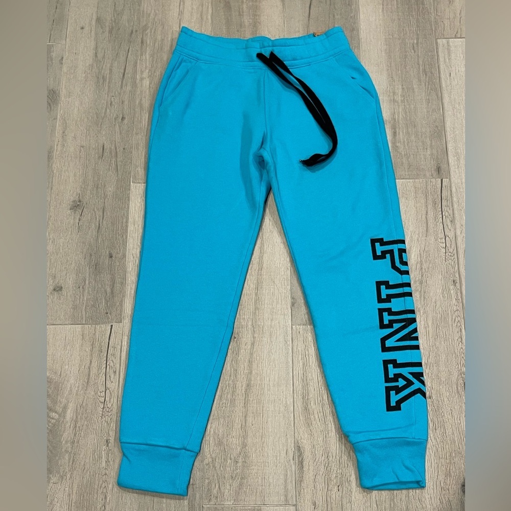PINK Victoria's Secret Neon Blue Skinny Joggers Size S